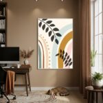 Quadro Decorativo Arcos Com Folhas - 70x50cm