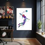 Quadro Decorativo Arremesso De Vôlei - 70x50cm
