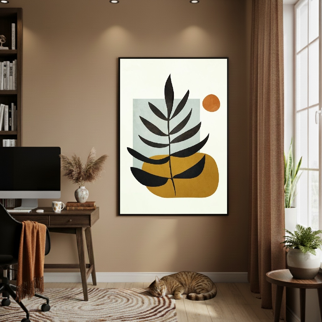 Quadro Decorativo Arte Abstrata Caramelo - 70x50cm