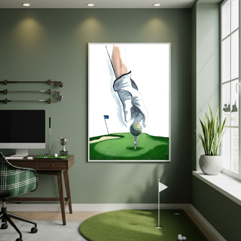 Quadro Decorativo Arte Bola De Golfe - 70x50cm