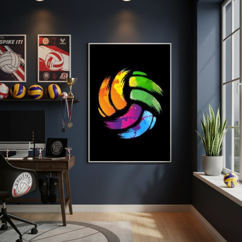 Quadro Decorativo Arte Bola De Vôlei - 70x50 cm