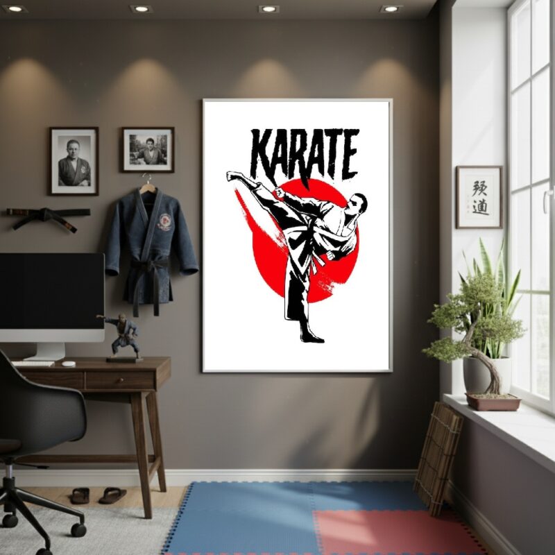 Quadro Decorativo Arte De Karatê - 70x50 cm