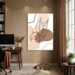 Quadro Decorativo Arte Folha Marrom - 70x50cm