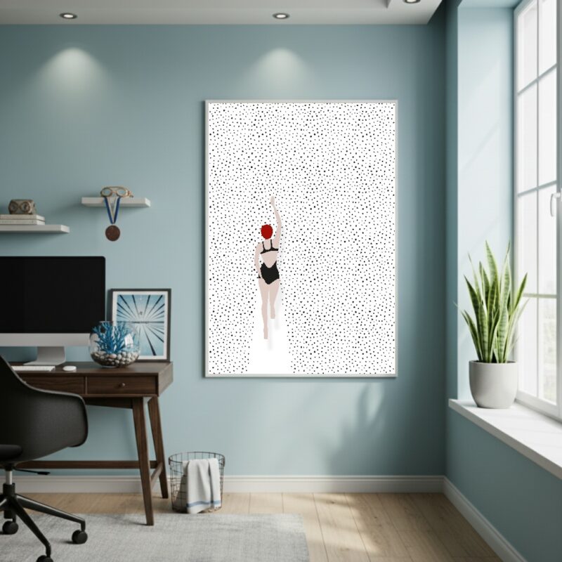 Quadro Decorativo Arte Natação - 70x50 cm