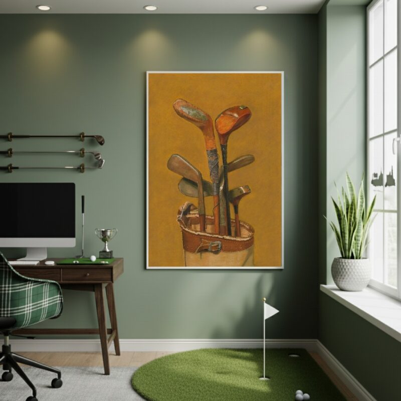 Quadro Decorativo Arte Tacos De Golfe - 70x50 cm