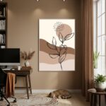Quadro Decorativo Arte Tons De Marrom - 70x50cm