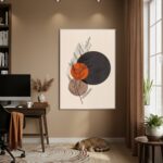 Quadro Decorativo Arte Tons Escuros Marrom - 70x50cm