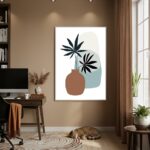 Quadro Decorativo Arte Vaso Marrom - 70x50cm