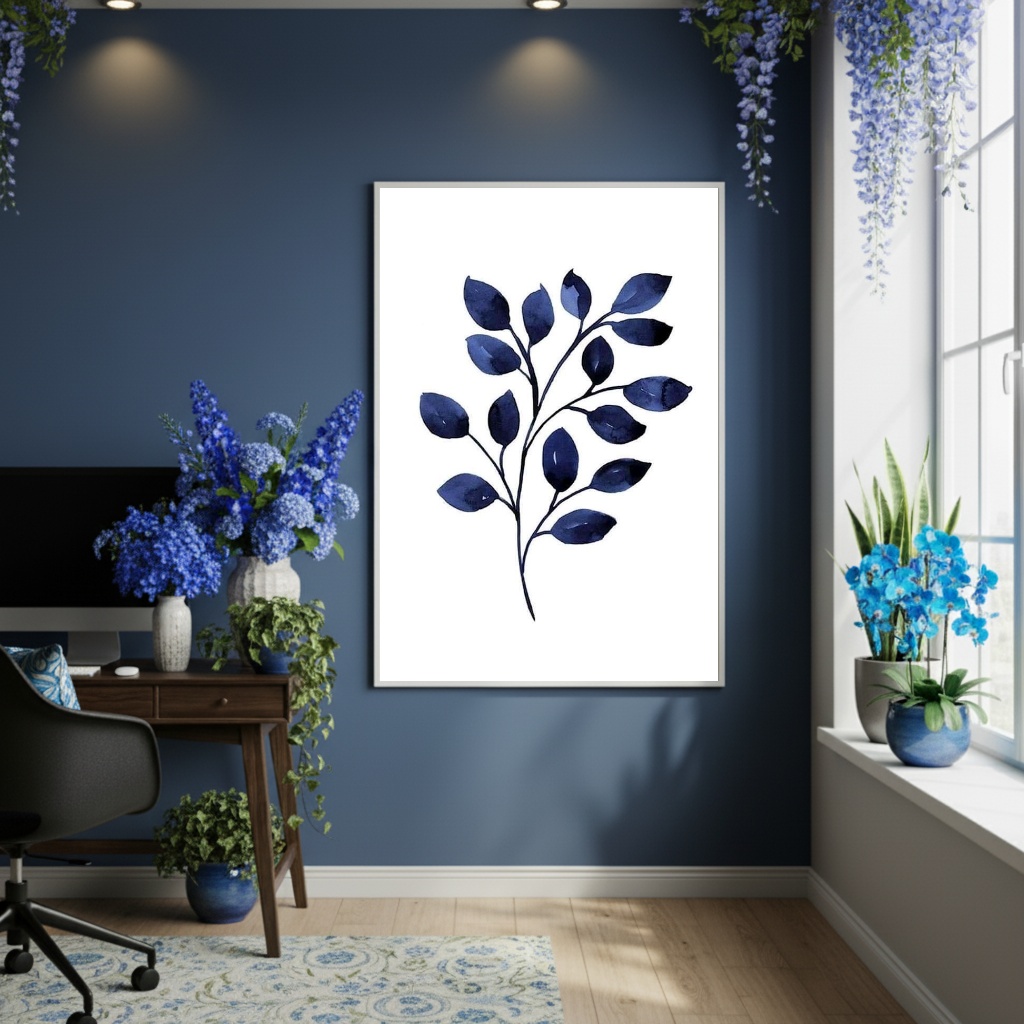 Quadro Decorativo Azul Celestial - 70x50cm