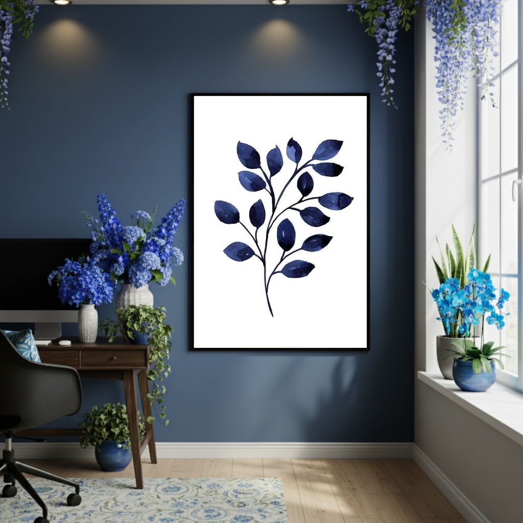 Quadro Decorativo Azul Celestial - 70x50cm