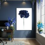 Quadro Decorativo Azul Em Flor - 70x50cm