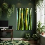 Quadro Decorativo Bambu Brilhante - 70x50cm