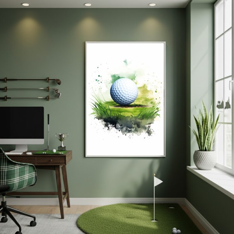 Quadro Decorativo Bola De Golfe - 70x50 cm