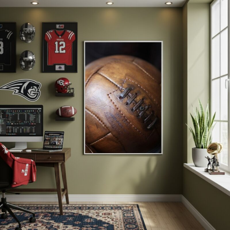 Quadro Decorativo Bola Futebol Americano - 70x50 cm