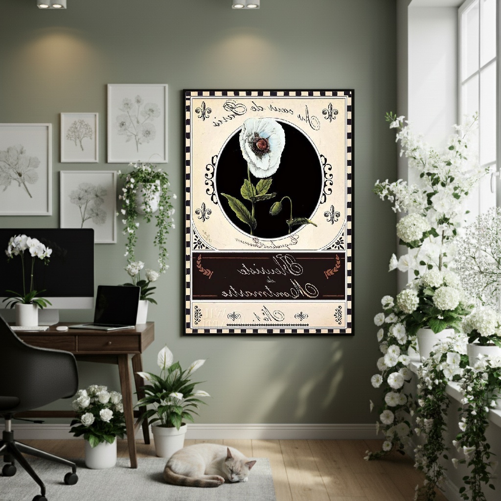 Quadro Decorativo Branca Clássica - 70x50cm