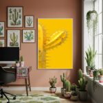 Quadro Decorativo Cacto Amarelo - 70x50cm