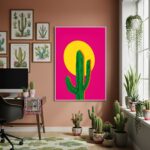 Quadro Decorativo Cacto Arte Colorida - 70x50cm