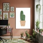 Quadro Decorativo Cacto No Vaso - 70x50cm