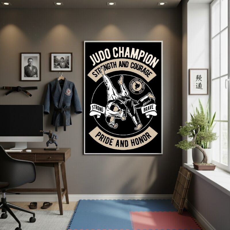 Quadro Decorativo Campeão De Judô - 70x50 cm