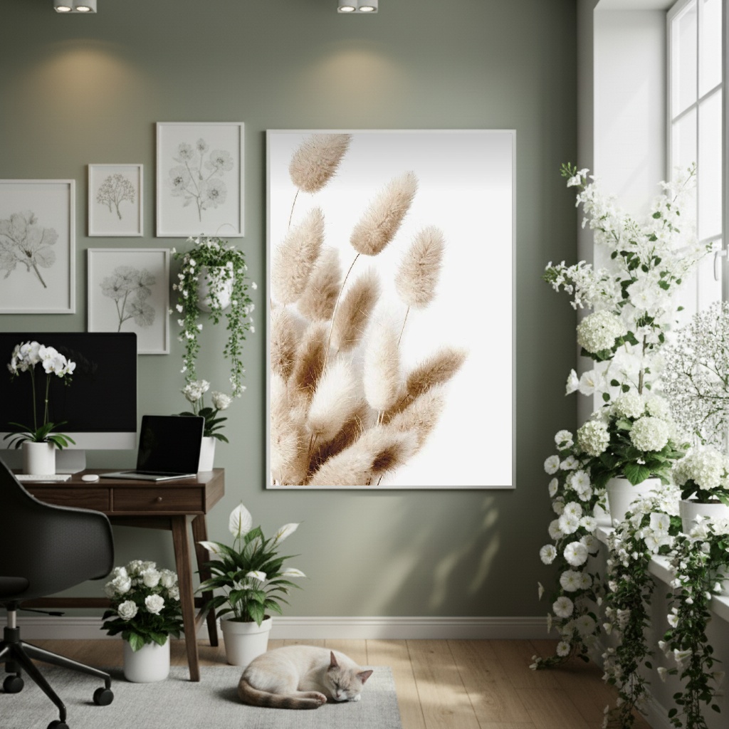 Quadro Decorativo Capim Fofo - 70x50cm