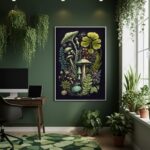 Quadro Decorativo Cogumelos Artísticos - 70x50cm