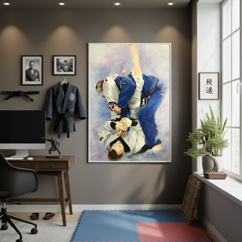 Quadro Decorativo Competição De Judô - 70x50 cm