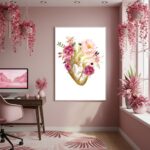 Quadro Decorativo Coração De Rosas - 70x50cm