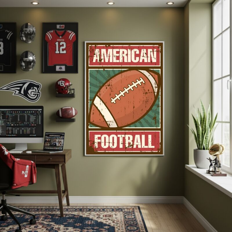 Quadro Decorativo De Futebol Americano - 70x50 cm