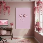 Quadro Decorativo Dueto Rosado - 70x50cm