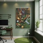 Quadro Decorativo Elementos De Golfe - 70x50 cm