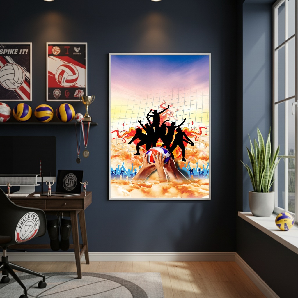 Quadro Decorativo Espírito Do Vôlei - 70x50 cm