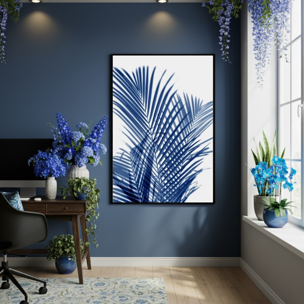 Quadro Decorativo Essência Azul - 70x50cm