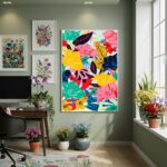 Quadro Decorativo Estampa Floral Vibrante - 70x50cm