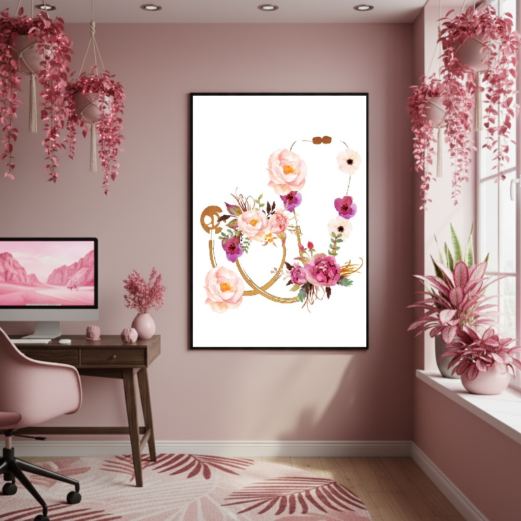 Quadro Decorativo Esteto Floral - 70x50cm