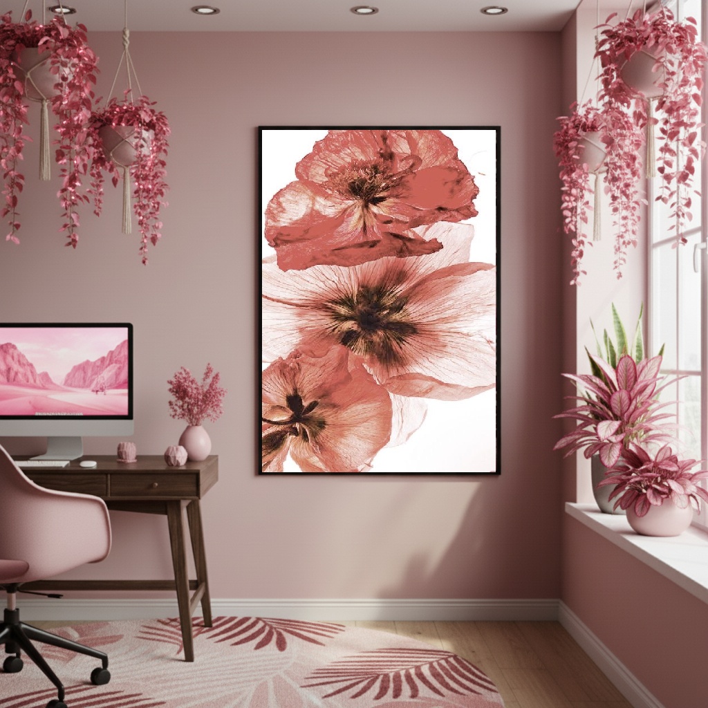 Quadro Decorativo Flor Âmbar - 70x50cm