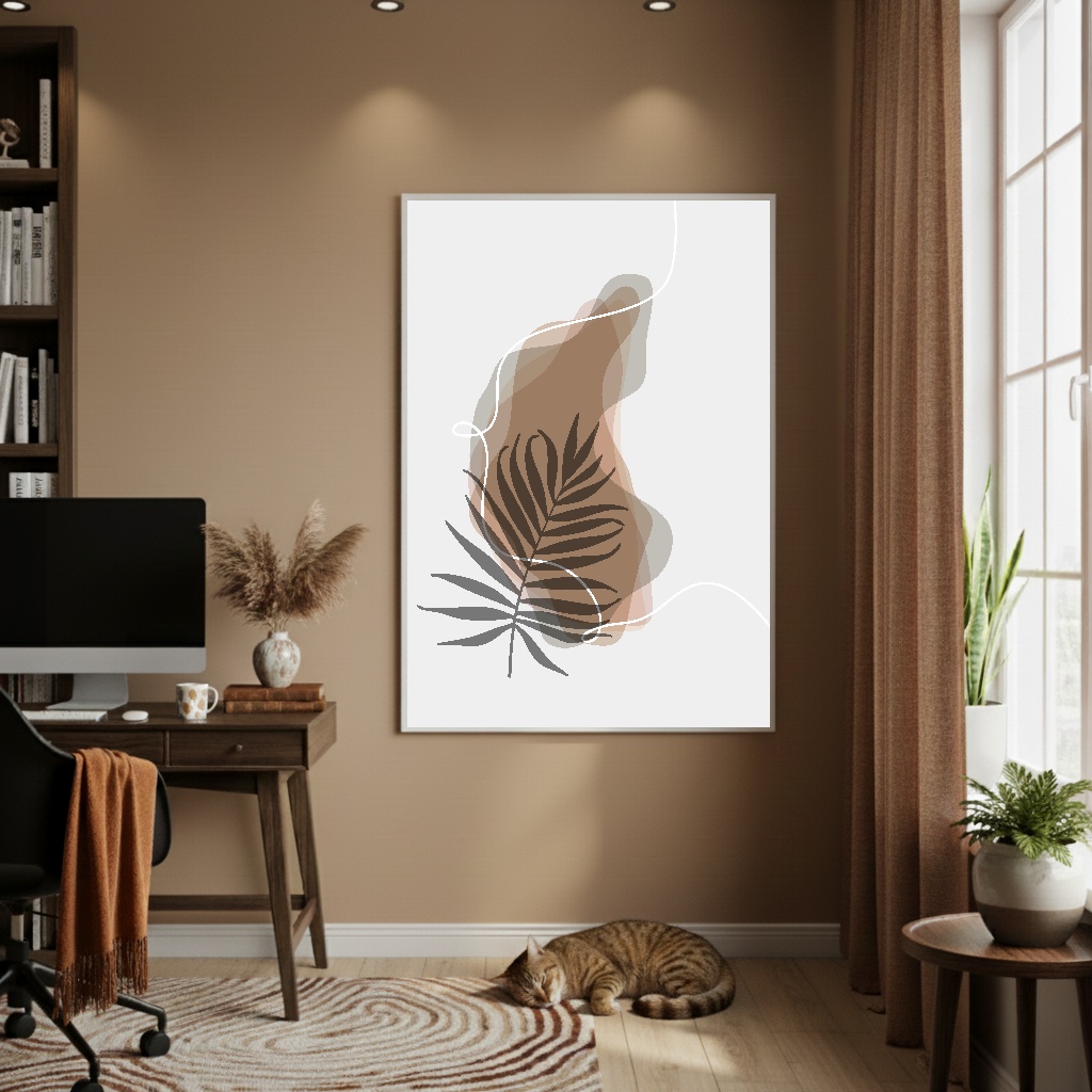 Quadro Decorativo Flor Arte Abstrata - 70x50cm