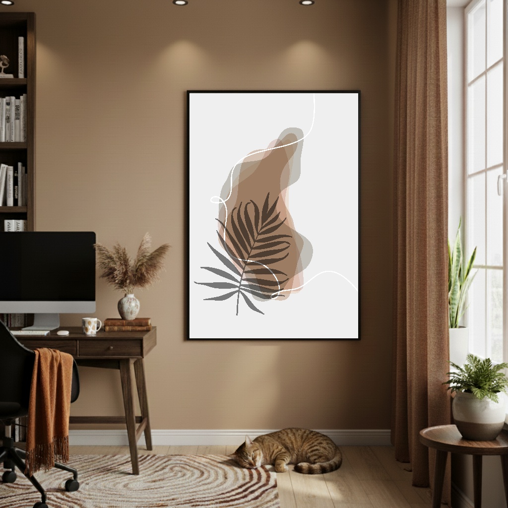 Quadro Decorativo Flor Arte Abstrata - 70x50cm