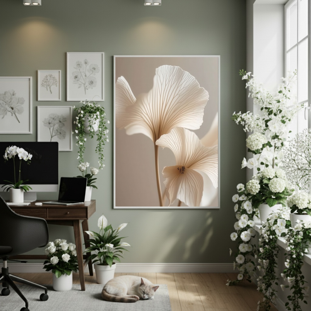Quadro Decorativo Flor Leve - 70x50cm