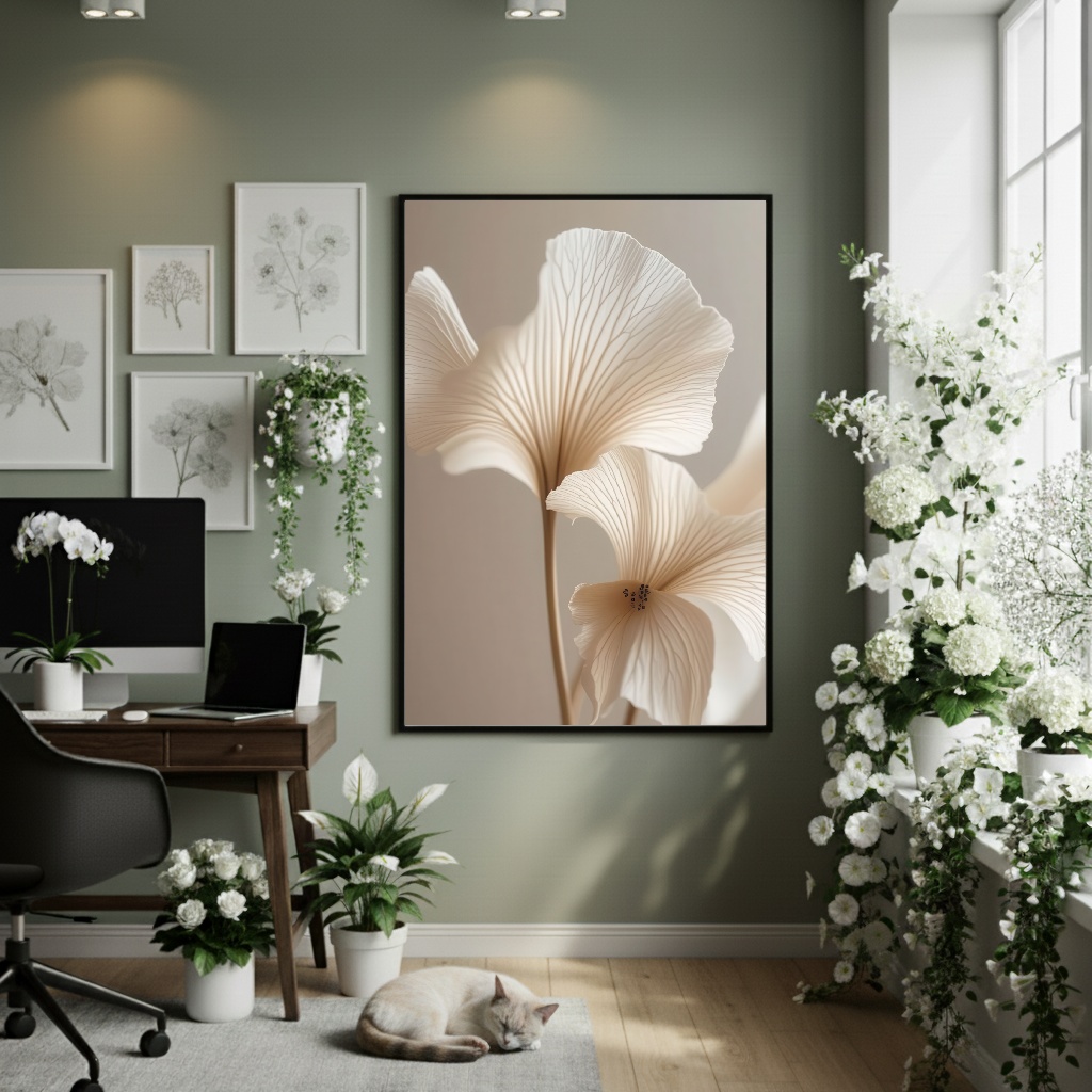 Quadro Decorativo Flor Leve - 70x50cm