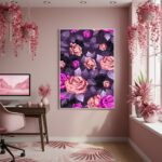 Quadro Decorativo Floral Tons De Rosa - 70x50cm