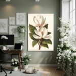 Quadro Decorativo Flor de Magnólia - 70x50cm
