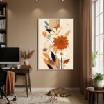 Quadro Decorativo Flores Caramelo - 70x50cm