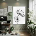 Quadro Decorativo Flores De Cosmo - 70x50cm