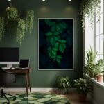 Quadro Decorativo Folhagem Escura - 70x50cm
