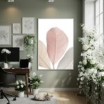 Quadro Decorativo Folhas Creme - 70x50cm