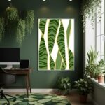 Quadro Decorativo Folhas Estampadas - 70x50cm
