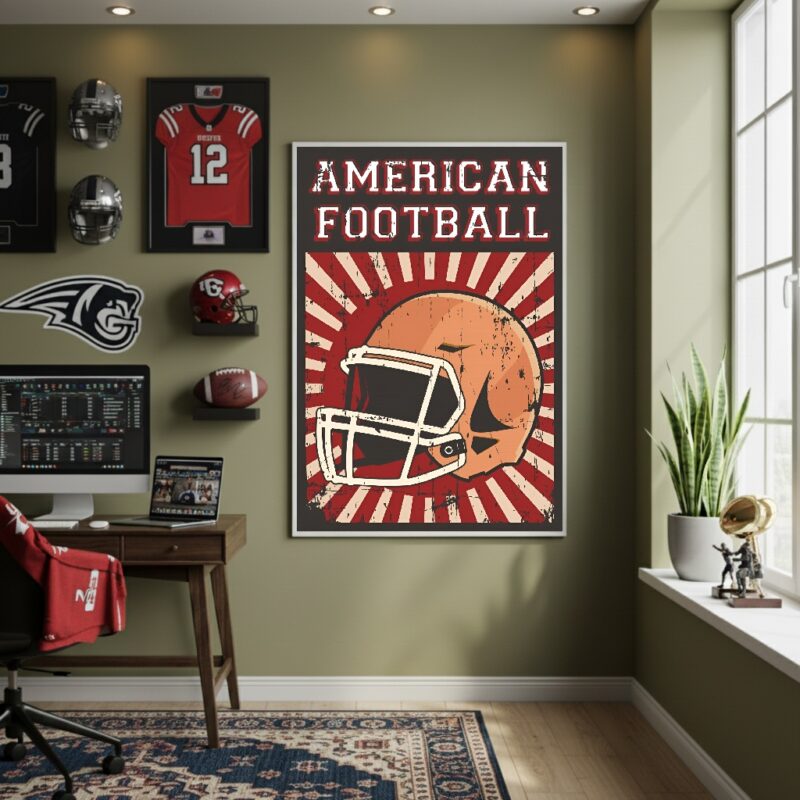 Quadro Decorativo Futebol Americano - 70x50 cm