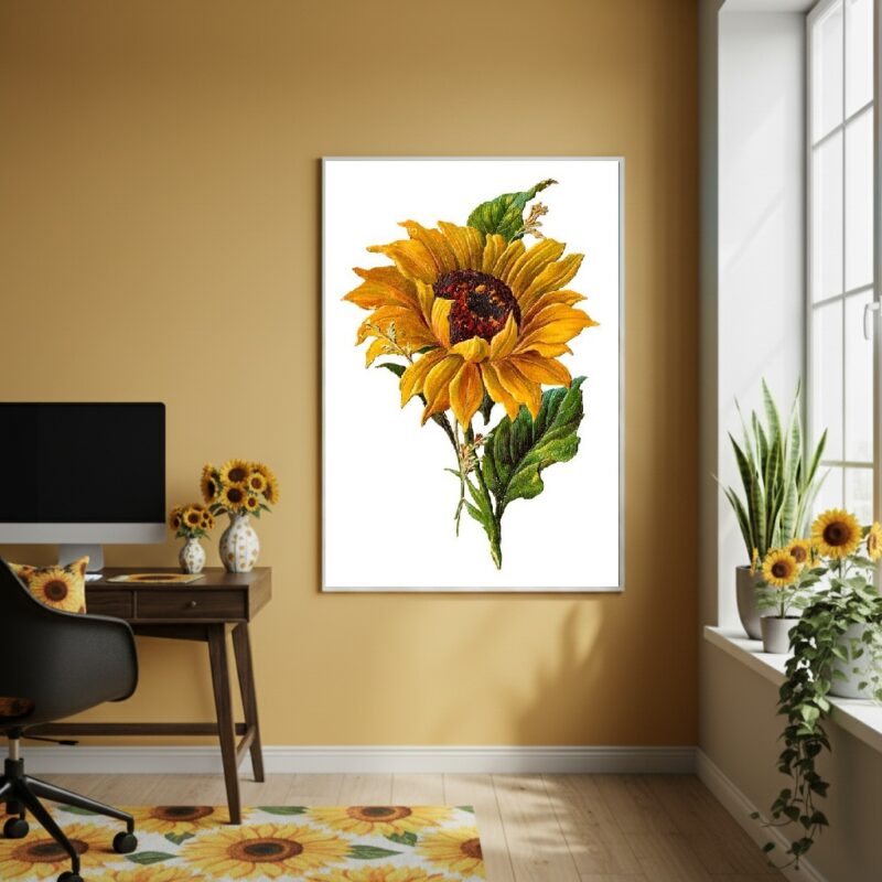Quadro Decorativo Girassol Arte - 70x50cm