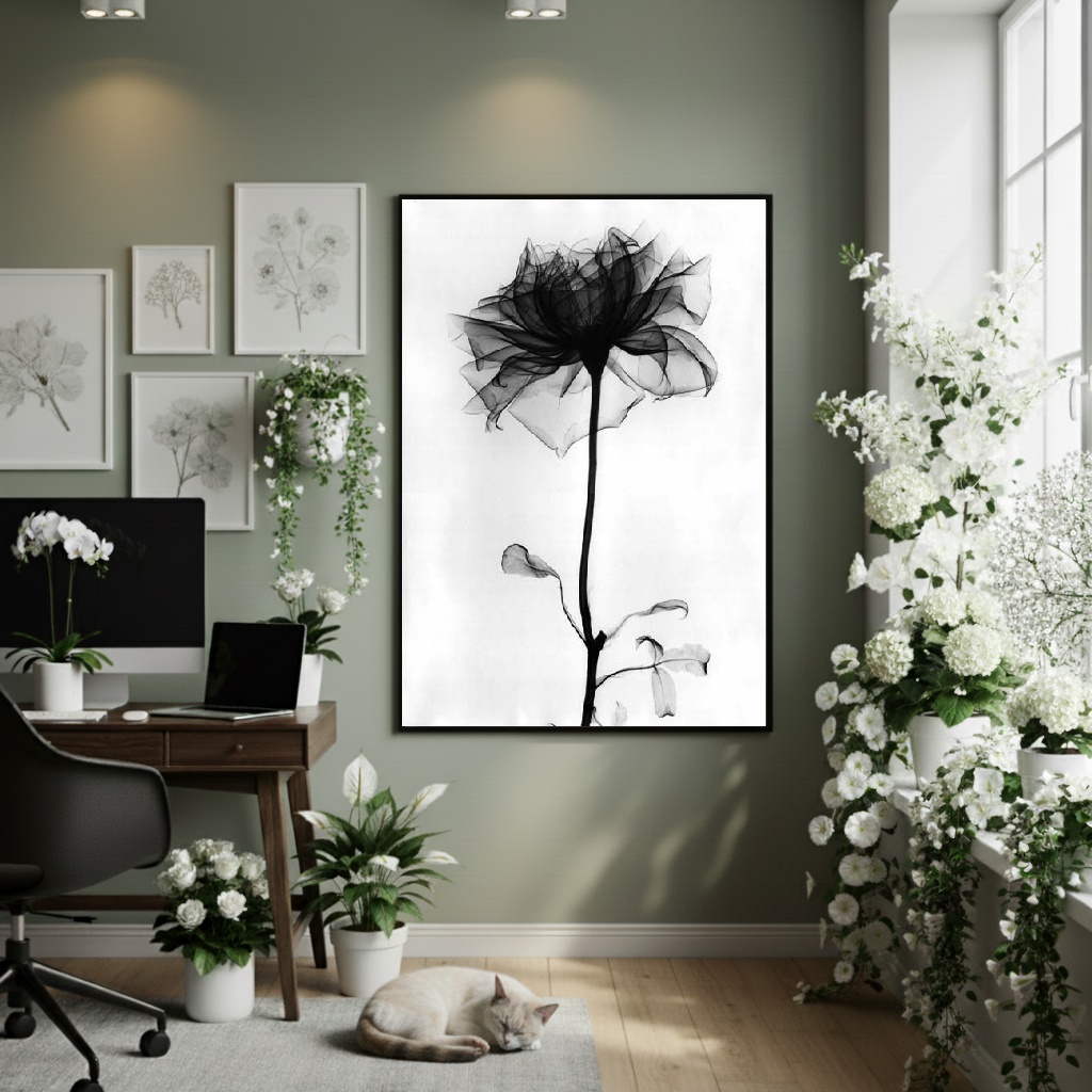 Quadro Decorativo Interior De Uma Flor -70x50cm