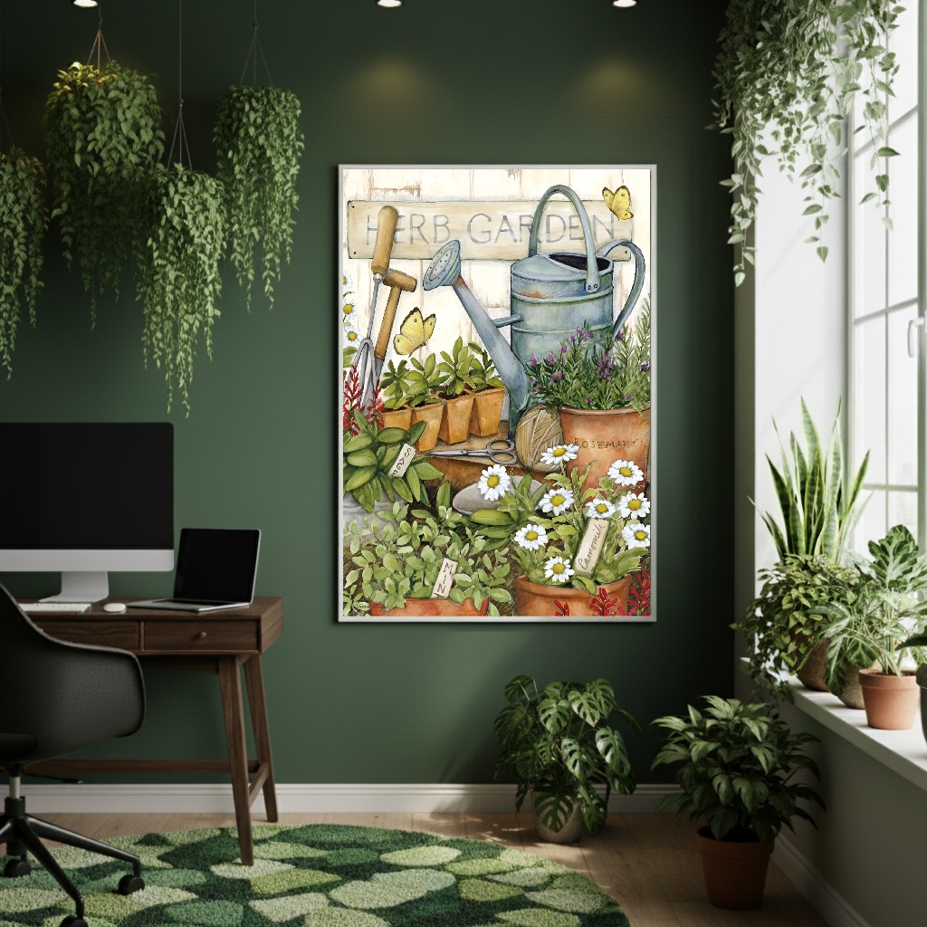 Quadro Decorativo Jardim Antigo - 70x50cm